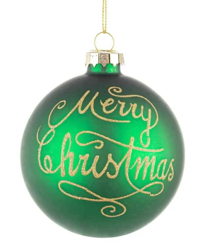 Bizzotto Sfere>SFERA VT MERRY CHRISTMAS VERDE D80