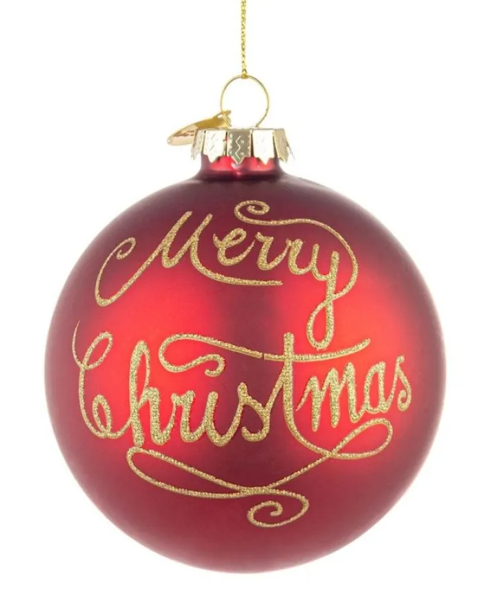 Bizzotto Sfere>SFERA VT MERRY CHRISTMAS ROSSO D80