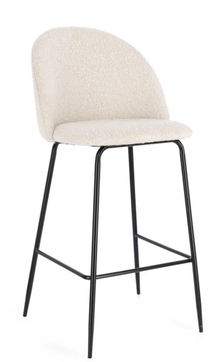 Bizzotto Sgabelli Bar>SGABELLO BAR EFFETTO BOUCLE' NERO/AVORIO - CARRY