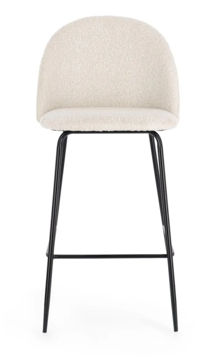 Bizzotto Sgabelli Bar>SGABELLO BAR EFFETTO BOUCLE' NERO/AVORIO - CARRY