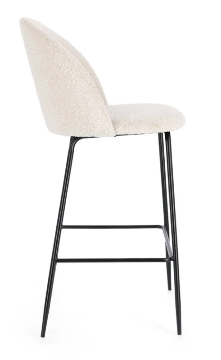 Bizzotto Sgabelli Bar>SGABELLO BAR EFFETTO BOUCLE' NERO/AVORIO - CARRY