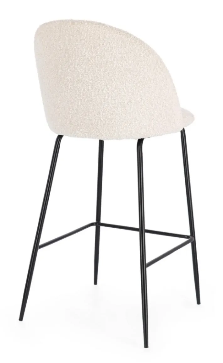 Bizzotto Sgabelli Bar>SGABELLO BAR EFFETTO BOUCLE' NERO/AVORIO - CARRY