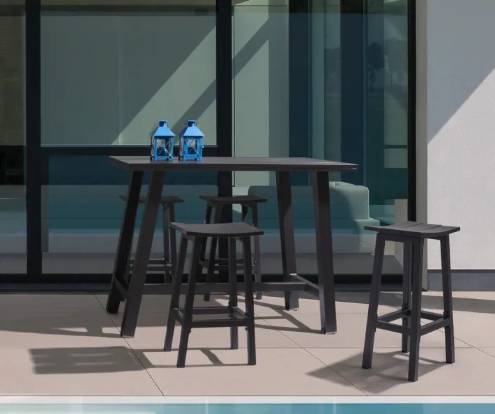 Bizzotto Sgabelli>SGABELLO BAR IN ALLUMINIO ANTRACITE YK13 - SKIPPER