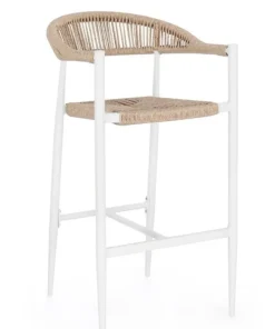 Bizzotto Sgabelli>SGABELLO BAR JANDIA BIANCO/BEIGE