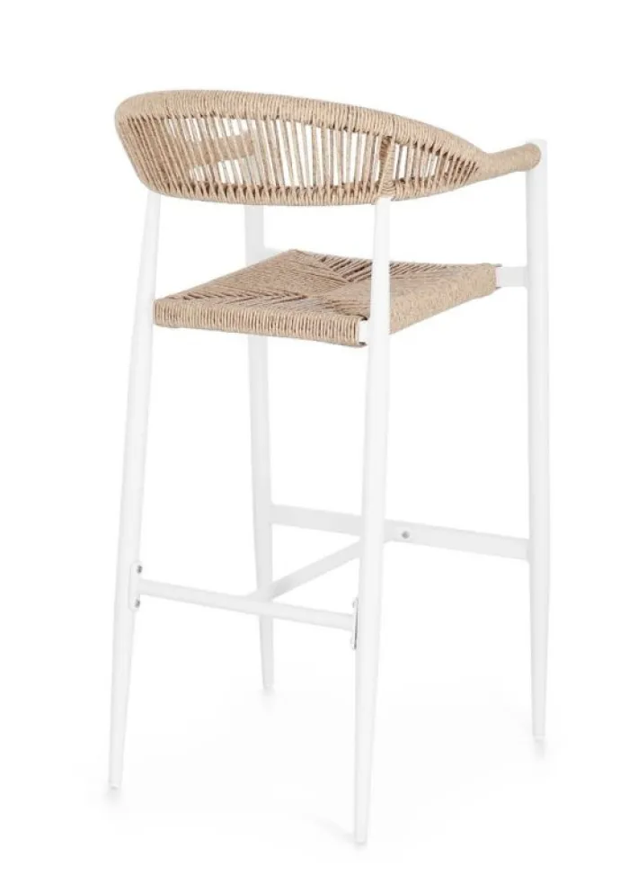 Bizzotto Sgabelli>SGABELLO BAR JANDIA BIANCO/BEIGE