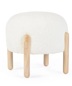 Bizzotto Sgabelli>SGABELLO EFFETTO BOUCLE' BIANCO - DAYLA