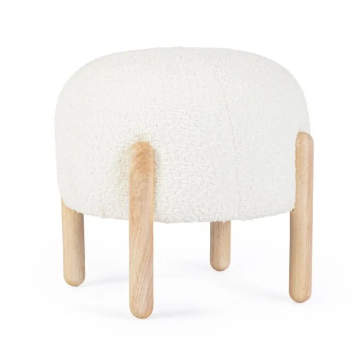 Bizzotto Sgabelli>SGABELLO EFFETTO BOUCLE' BIANCO - DAYLA
