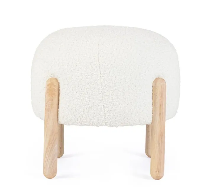 Bizzotto Sgabelli>SGABELLO EFFETTO BOUCLE' BIANCO - DAYLA