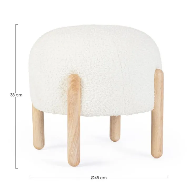 Bizzotto Sgabelli>SGABELLO EFFETTO BOUCLE' BIANCO - DAYLA