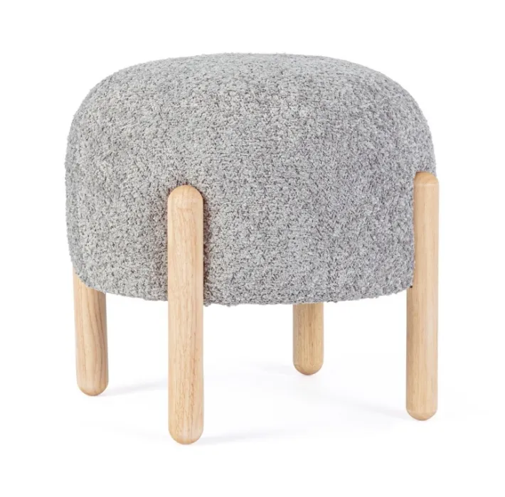 Bizzotto Sgabelli>SGABELLO EFFETTO BOUCLE' GRIGIO CHIARO - DAYLA