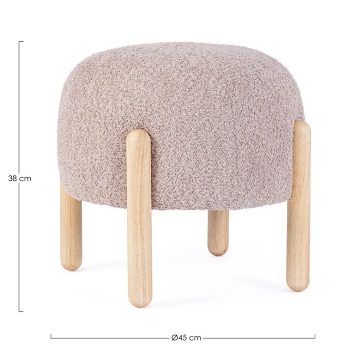Bizzotto Sgabelli>SGABELLO EFFETTO BOUCLE' ROSA ANTICO - DAYLA