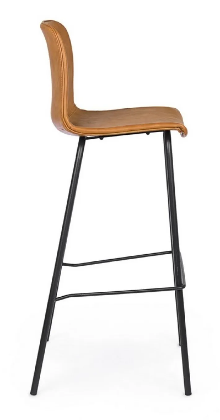 Bizzotto Sgabelli Bar>SGABELLO IN ECOPELLE COLOR CUOIO - KYRA