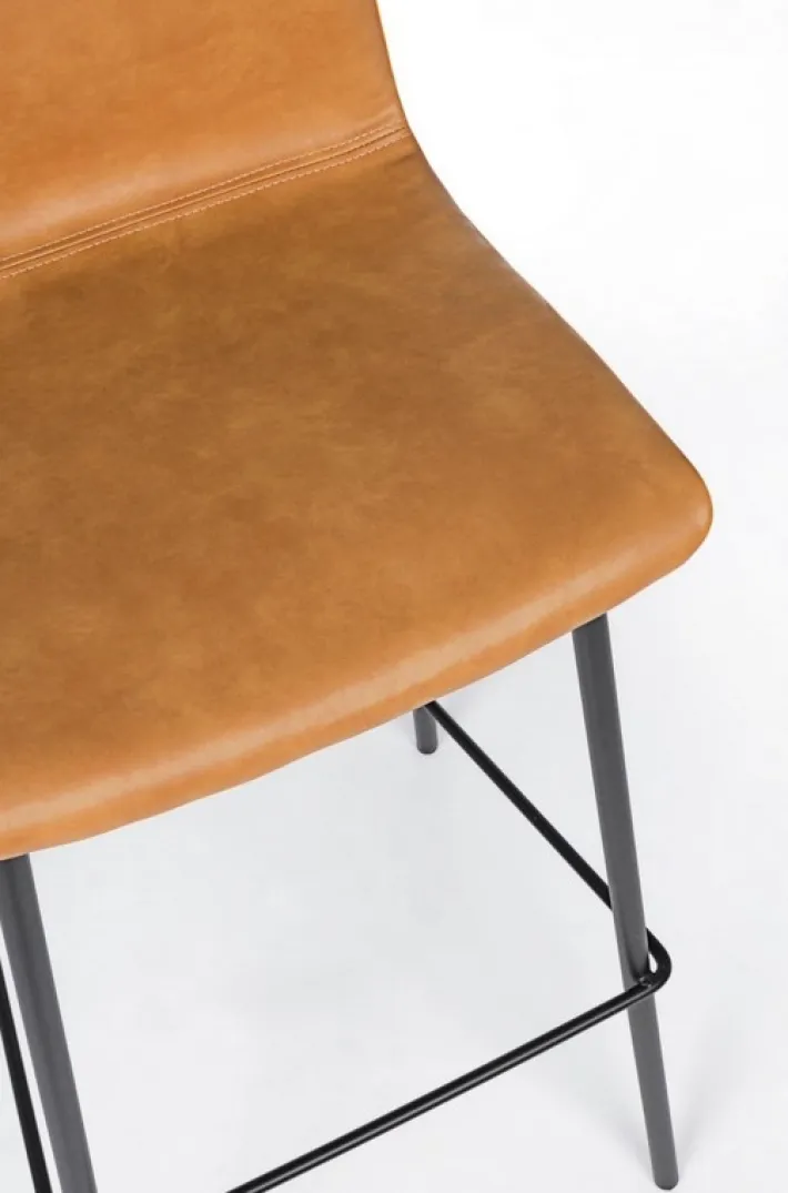 Bizzotto Sgabelli Bar>SGABELLO IN ECOPELLE COLOR CUOIO - KYRA