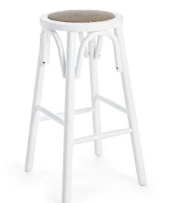 Bizzotto Sgabelli Bar>SGABELLO IN LEGNO BIANCO - CIRCLE