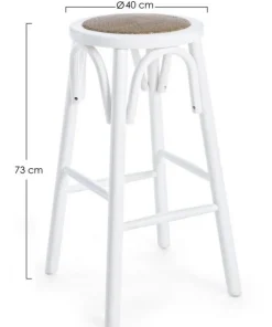 Bizzotto Sgabelli Bar>SGABELLO IN LEGNO BIANCO - CIRCLE