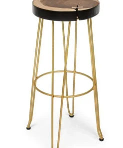 Bizzotto Sgabelli Bar>SGABELLO IN LEGNO COLOR ORO - RAKEL