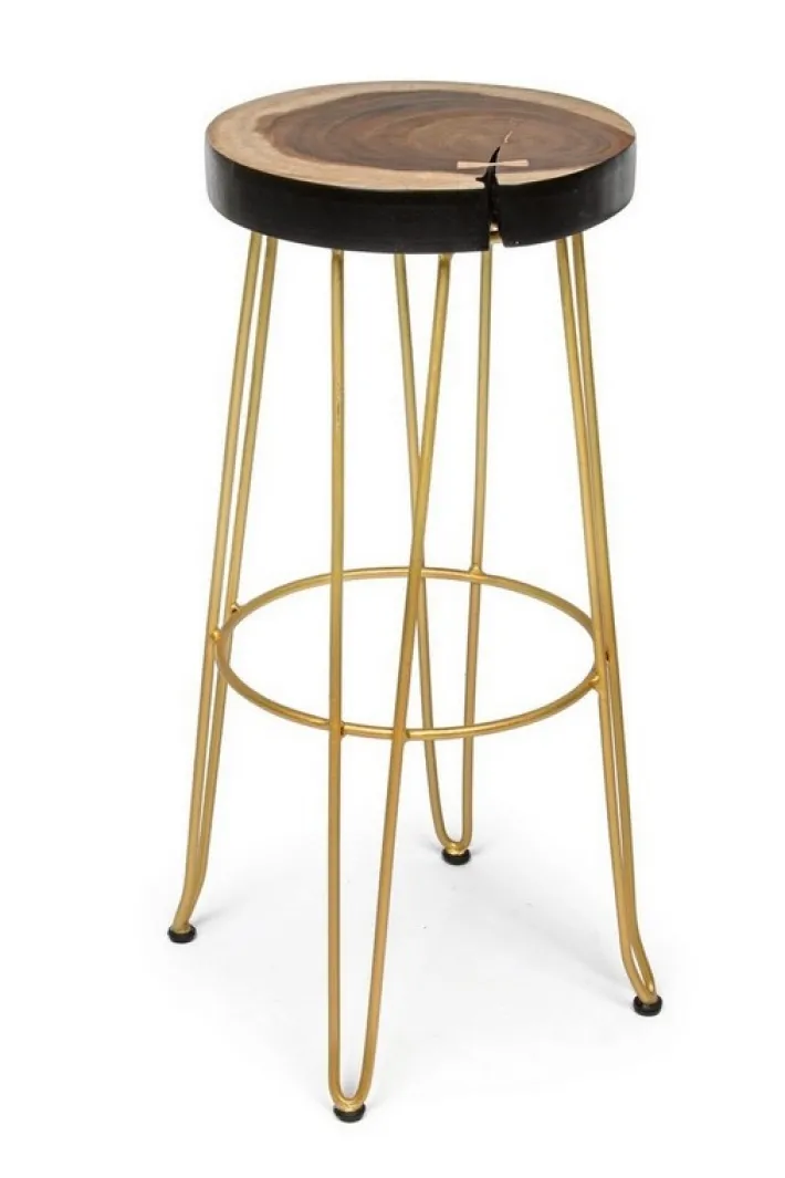 Bizzotto Sgabelli Bar>SGABELLO IN LEGNO COLOR ORO - RAKEL