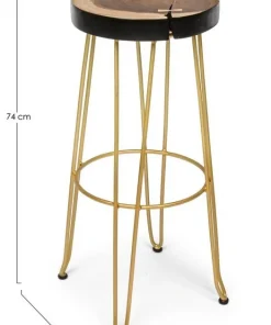Bizzotto Sgabelli Bar>SGABELLO IN LEGNO COLOR ORO - RAKEL