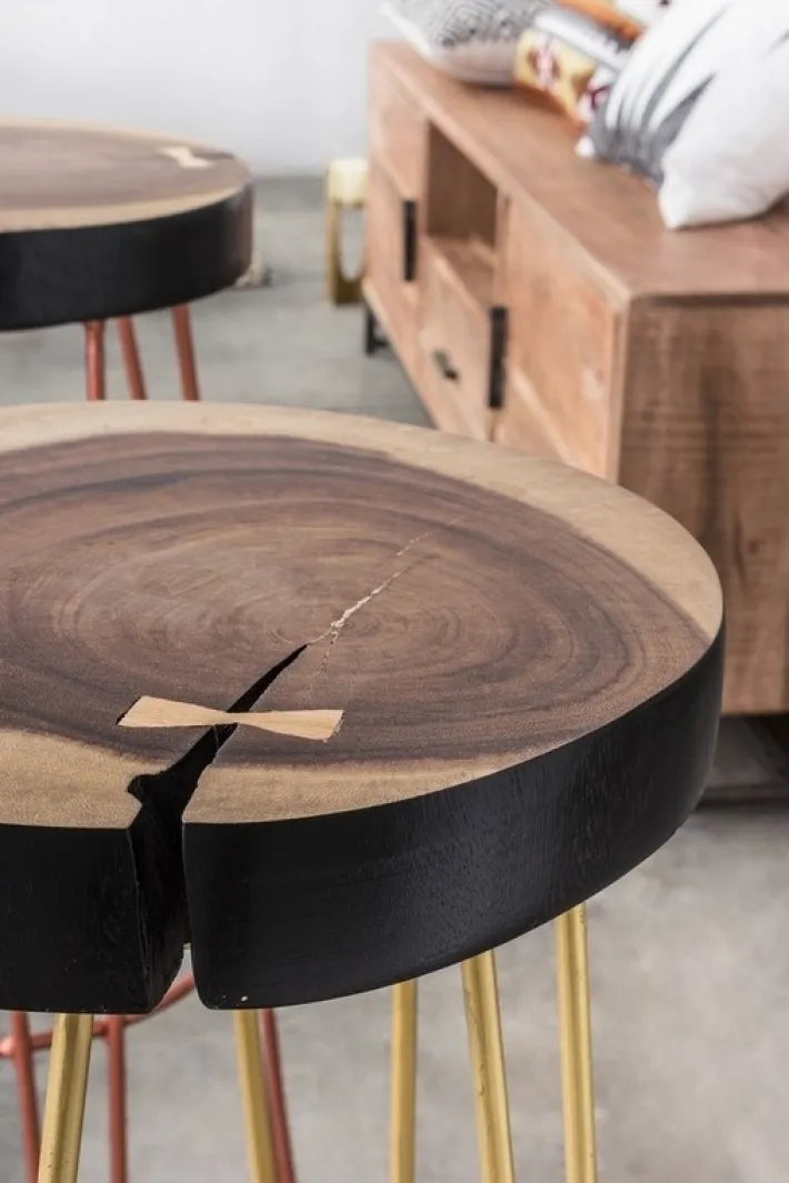 Bizzotto Sgabelli Bar>SGABELLO IN LEGNO COLOR ORO - RAKEL