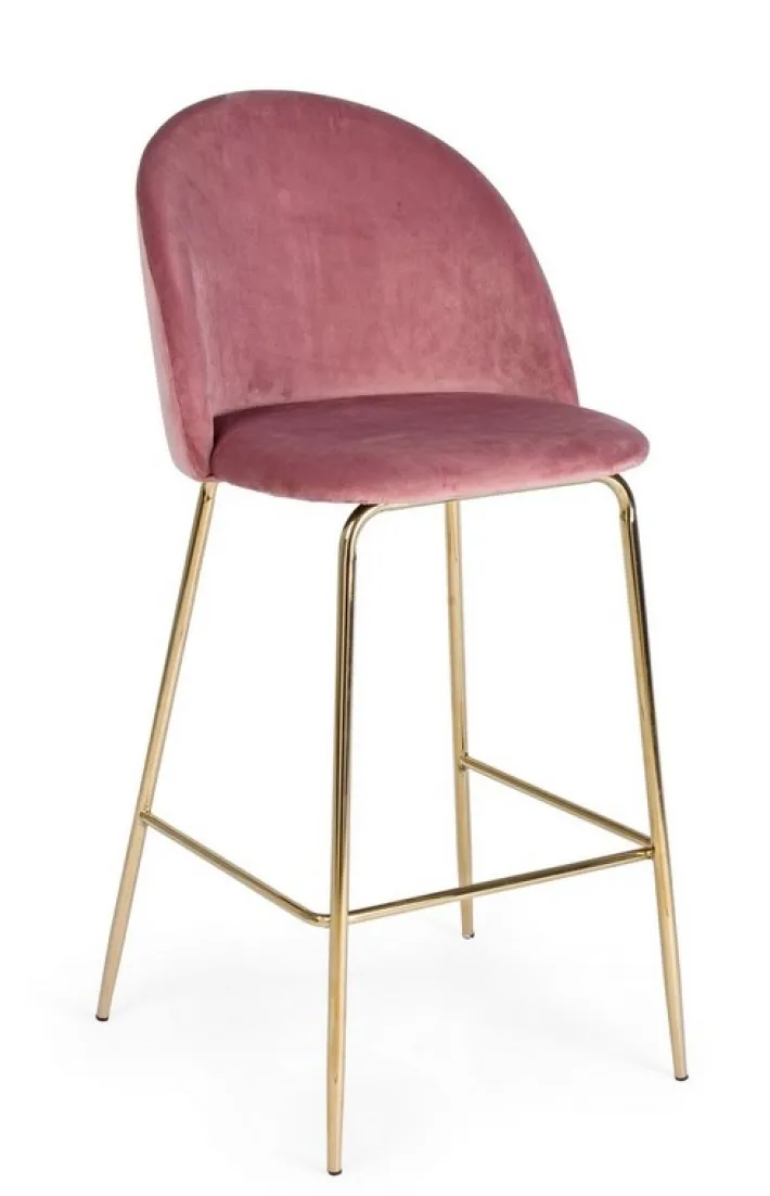 Bizzotto Sgabelli Bar>SGABELLO IN VELLUTO BLUSH - CARRY