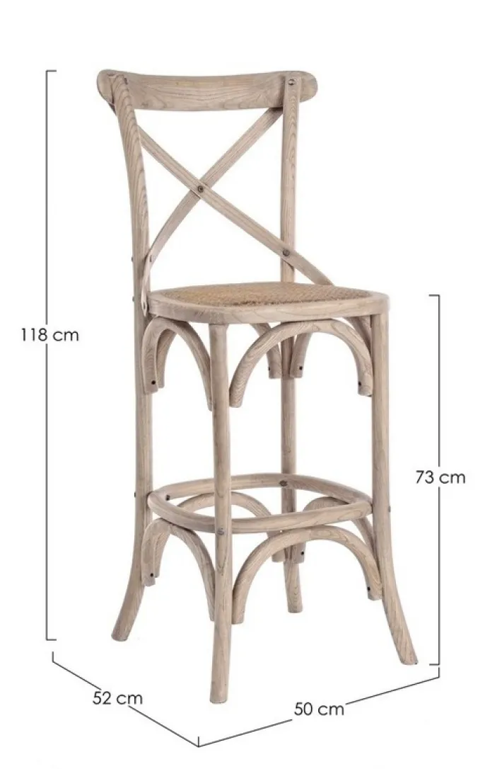 Bizzotto Sgabelli Bar>SGABELLOBAR IN LEGNO GRIGIO NATURALE - CROSS