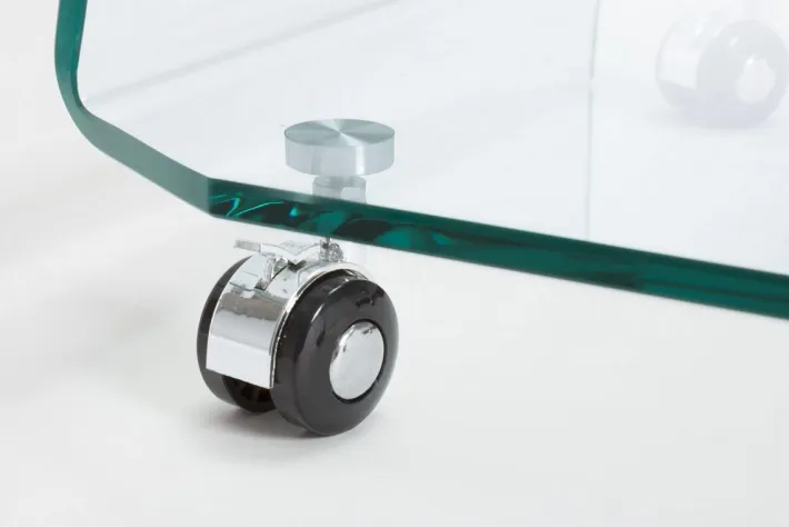 Bizzotto Tavolini>TAVOLINO CON RUOTE QUADRATO IN VETRO - IRIDE