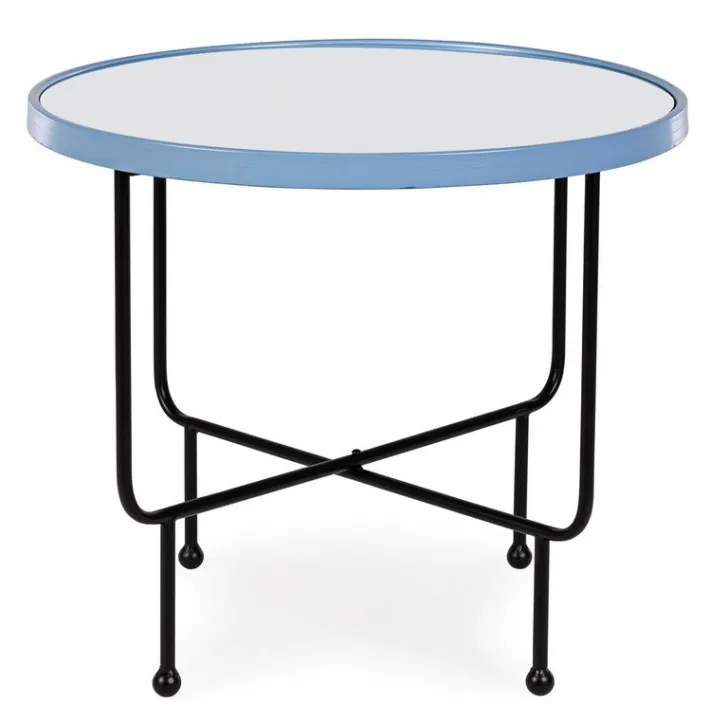Bizzotto Tavolini>TAVOLINO IN ACCIAIO CON SPECCHIO AZZURRO - PAINTER