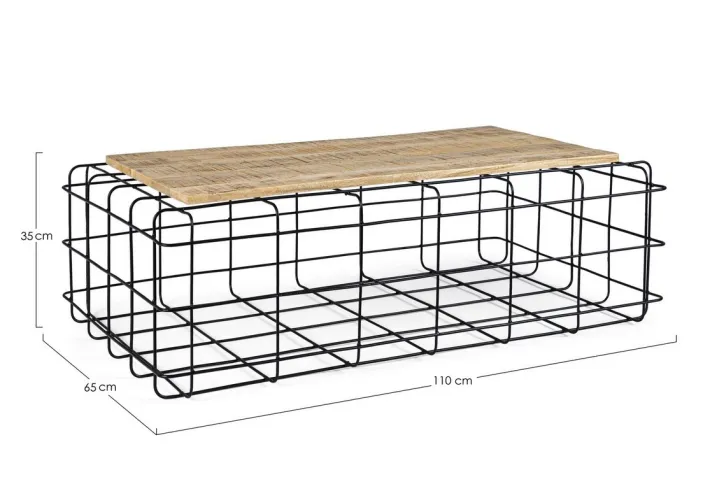Bizzotto Tavolini>TAVOLINO IN ACCIAIO 110X65 - TRELLIS