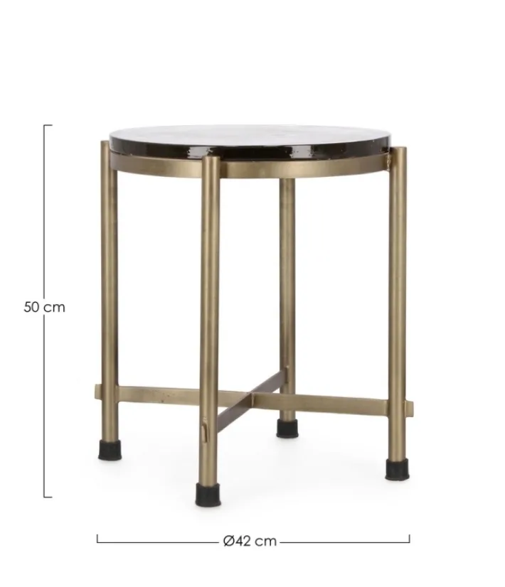 Bizzotto Tavolini>TAVOLINO IN ACCIAO FINITURA OTTONE H50 - ZAYLA