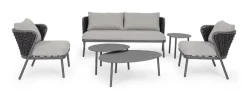 Bizzotto Tavolini>TAVOLINO IN ALLUMINIO ANTRACITE QS22 - SPARKY