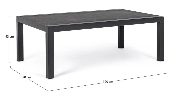 Bizzotto Tavolini>TAVOLINO IN ALLUMINIO ANTRACITE JX55 - KLEDI