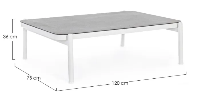 Bizzotto Tavolini>TAVOLINO IN ALLUMINIO BIANCO WG20 - FLORENCIA