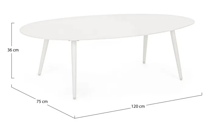 Bizzotto Tavolini>TAVOLINO IN ALLUMINIO BIANCO YK11 - RIDLEY