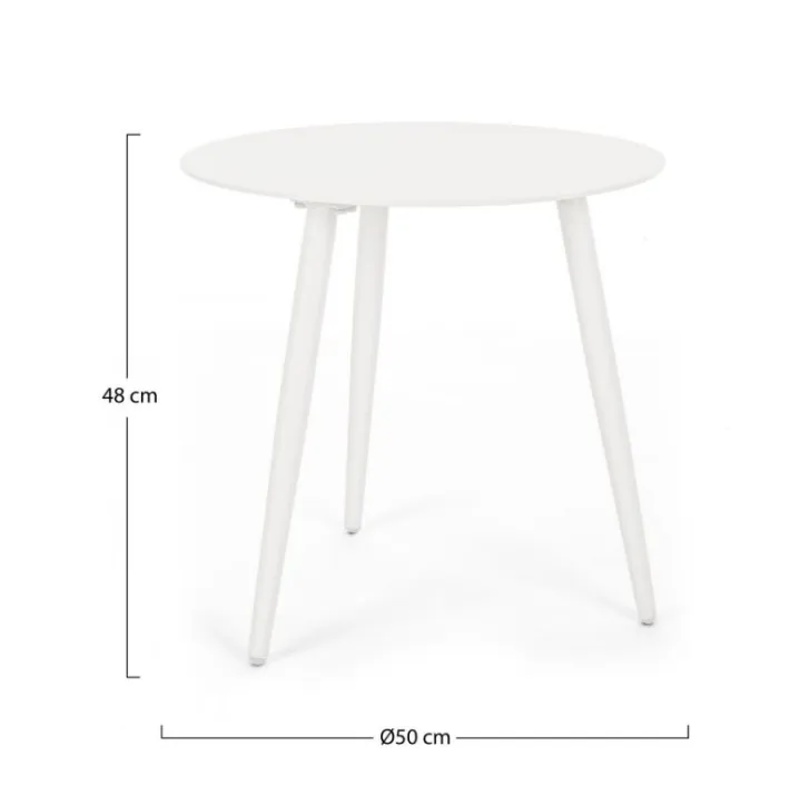 Bizzotto Tavolini>TAVOLINO IN ALLUMINIO D50 BIANCO YK11 - RIDLEY