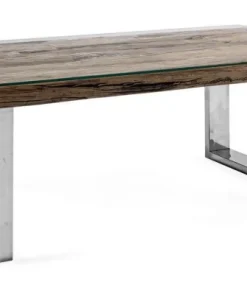 Bizzotto Tavolini>TAVOLINO IN LEGNO CON VETRO 110X60 - STANTON