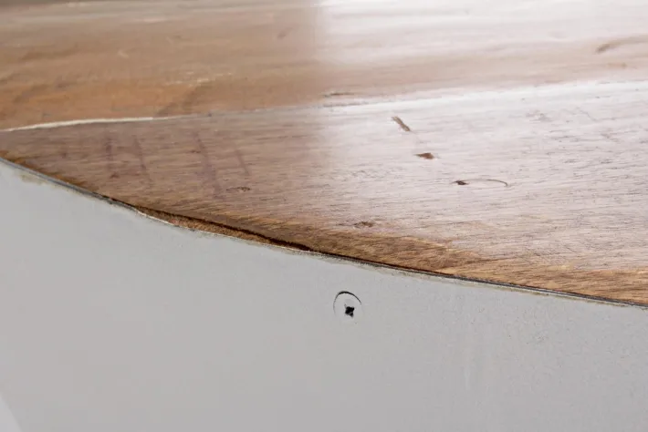 Bizzotto Tavolini>TAVOLINO IN LEGNO RICICLATO BIANCO D90 - LANCASTER