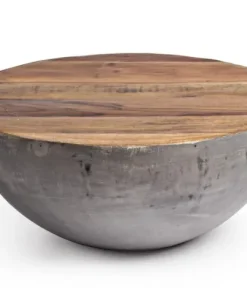 Bizzotto Tavolini>TAVOLINO IN LEGNO RICICLATO GRIGIO D70 - LANCASTER