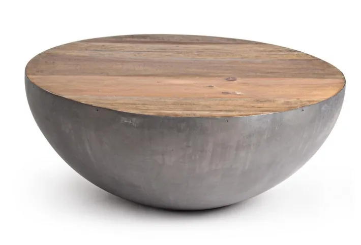 Bizzotto Tavolini>TAVOLINO IN LEGNO RICICLATO GRIGIO D90 - LANCASTER