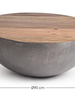 Bizzotto Tavolini>TAVOLINO IN LEGNO RICICLATO GRIGIO D90 - LANCASTER