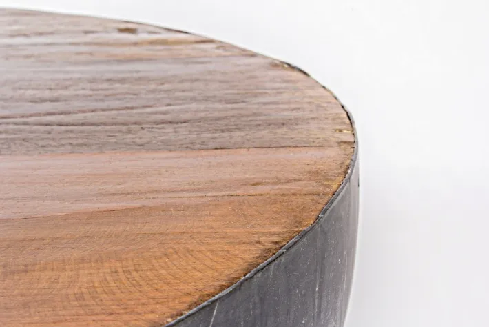 Bizzotto Tavolini>TAVOLINO IN LEGNO RICICLATO GRIGIO D90 - LANCASTER