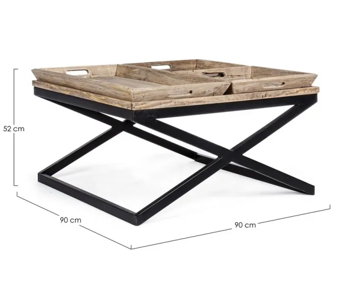 Bizzotto Tavolini>TAVOLINO IN LEGNO 90X90 - TRAY