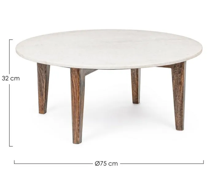 Bizzotto Tavolini>TAVOLINO IN MARMO D75 - SYLVESTER