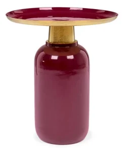 Bizzotto Tavolini>TAVOLINO IN METALLO BURGUNDY D40.5 - NALIMA