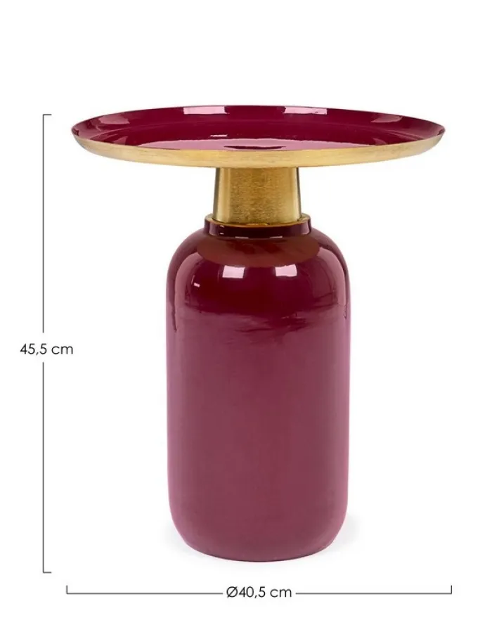Bizzotto Tavolini>TAVOLINO IN METALLO BURGUNDY D40.5 - NALIMA