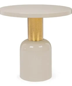 Bizzotto Tavolini>TAVOLINO IN METALLO CREMA D50.5 - NALIMA