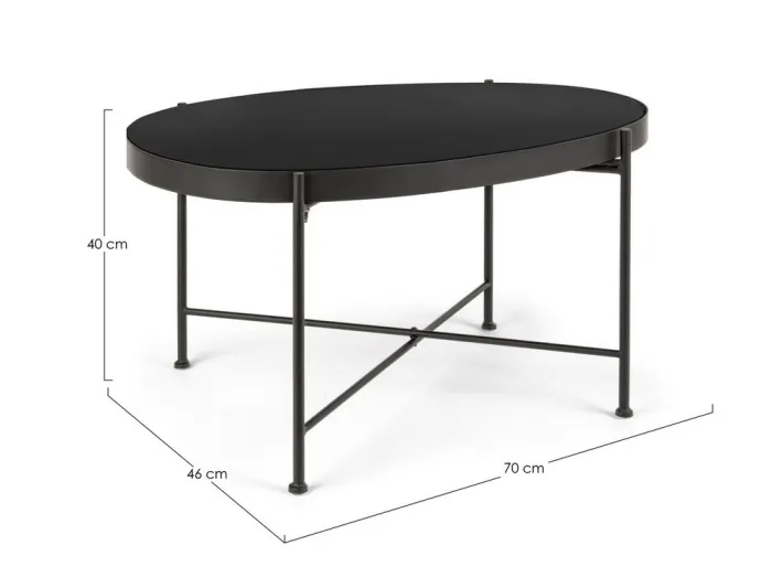 Bizzotto Tavolini>TAVOLINO IN METALLO NERO - RASHIDA