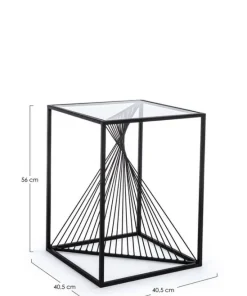Bizzotto Tavolini>TAVOLINO IN METALLO 40X40 - ESPIRAL