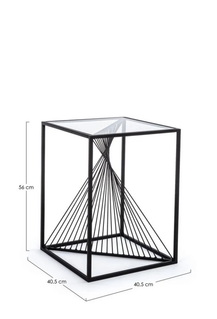 Bizzotto Tavolini>TAVOLINO IN METALLO 40X40 - ESPIRAL