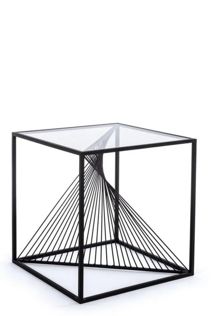 Bizzotto Tavolini>TAVOLINO IN METALLO 48X48 - ESPIRAL
