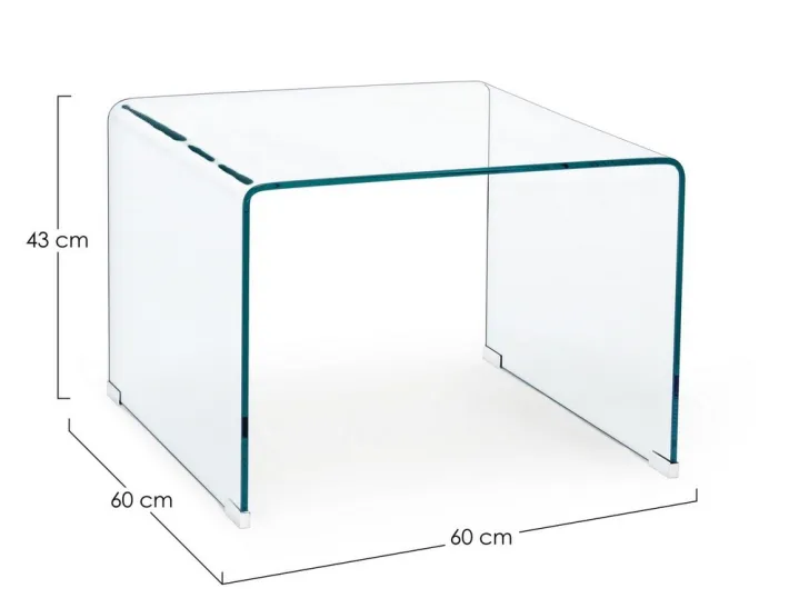 Bizzotto Tavolini>TAVOLINO IN VETRO 60X60 - IRIDE